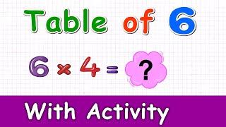 Learn Multiplication Table of six 6 x 1 = 6 | 6 Times Tables with Activity | Elearning studio