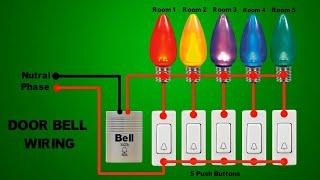 Door Bell Wiring Diagram 6 Bulb And 6 Buttons || World Technicians