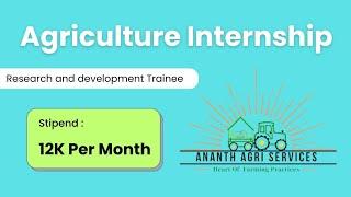 Agriculture internship | ANANTH AGRI SERVICES | AgriRoom | 2023