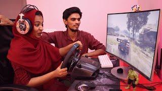 PAMI DRIVING VIRTUAL CAR USING STEERING..  CyberTamizha