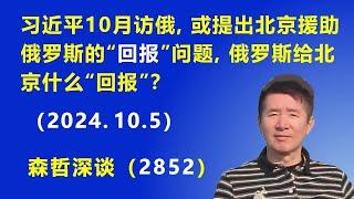 习近平10月访俄，或提出北京援助俄罗斯的“回报”问题，俄罗斯给北京什么“回报”？.（2024.10.5）