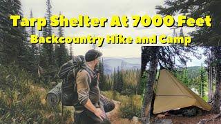 Tarp Shelter At 7000 Feet Alpine Backcountry Hike & Camp