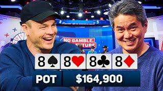 Flopped Quads! $164,900 Disaster Runout on No Gamble, No Future!