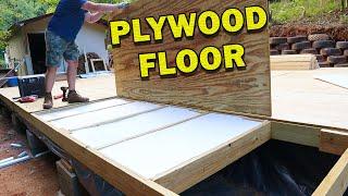 Install Shop Plywood Sub Floor 20x30 workshop