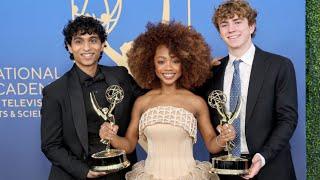 Percy Jackson actors presenting the awards at Children's and Family Emmys  #WalkerScobell