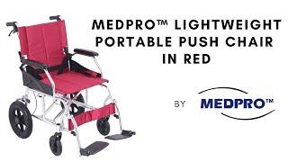 MEDPRO™ Lightweight Portable Push Chair in Red