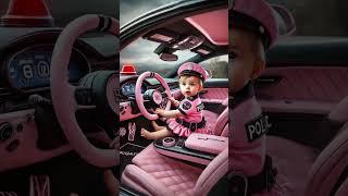 Little Police Officers Driving a Bugatti ‍️‍️ | Adorable Baby Cops in Action!