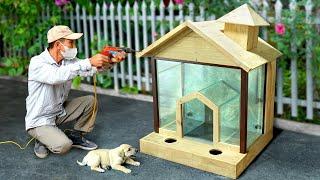 Build low budget dream dog house and fish tank combo