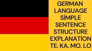 German Language Simple Sentence Structure Explanation Te. Ka. Mo. Lo