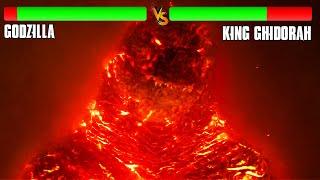 Godzilla Vs Ghidorah But Health Bar Is Enabled | Burning Godzilla Vs Ghidorah Final Battle Scene