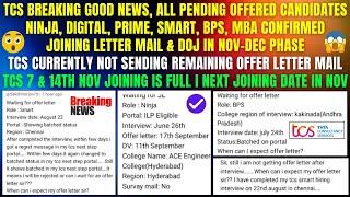 TCS CONFIRMED ALL REMAINING JOINING IN NOV-DEC | TCS INTERVIEW RESULT, BATCHED, OFFER LETTER UPDATE