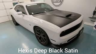 Before & after Hood wrapped in deep black satin vinyl wrap