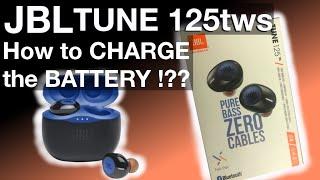 How to CHARGE the Battery of JBL TUNE125tws truly wireless Bluetooth earbuds