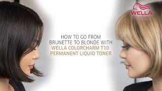 DIY Brown to Blonde Hair with Wella colorcharm T10 Permanent Liquid Toner | At Home: Step by Step