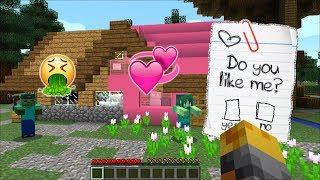 MC NAVEED FINDS OUT IF MARIE LIKES MARK THE FRIENDLY ZOMBIE !! WE PLAY HOUSE BUILD !! Minecraft