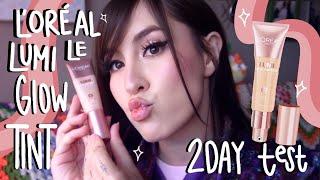 LOREAL PARIS LUMI LE GLOW TINT 2 DAY WEAR TEST AND REVIEW! NEW DRUGSTORE SKIN TINT