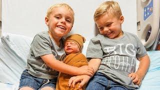 KIDS MEET BABY BROTHER! | Baby Name Reveal