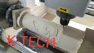 4 axis wood carving machine, Ktech CNC Wood, glass, stone carving machines