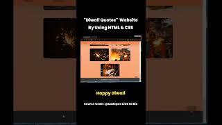 Project "Diwali Quotes" by using #html & #css | #codebustler