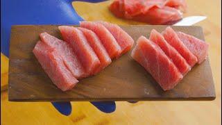 How to defrost frozen tuna｜raw bigeye tuna belly sashimi