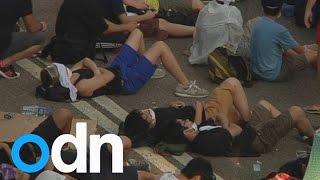 Hong Kong: Streets blocked during pro-democracy protests