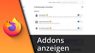 Firefox Addons anzeigen | Firefox Erweiterungen anzeigen  Tutorial