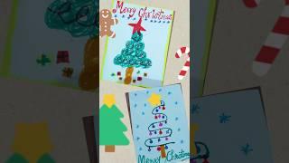 DIY Christmas Card Making ideas #shorts #diy #christmas #cards #easy #kids #youtubeshorts