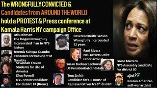 The wrongfully convicted rally at Kamala Harris's NYC campaign office