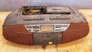 Vintage Old Panasonic Stereo Radio Cassette CD Player Restoration // Restore Old AM/FM Radio