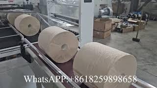 Automatic maxi roll tissue paper individual roll shrink packing machine #shrinkmachine