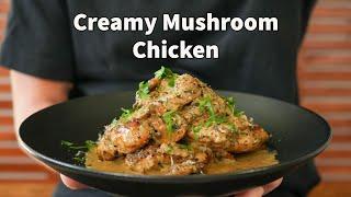 One Pot Creamy Mushroom Chicken | Creamy Garlic Mushroom Sauce