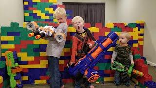 LEGO FORT Nerf War!!! 400 lbs of Legos, 60 Guns & 4000 Nerf Darts