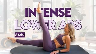 6 min Intense Lower Abs Workout | Deep Core Pilates at Home | No equipment