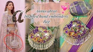 How to make potli bag making | Inspired annus abrar designer hand embroidery luxury hand bag️🫶