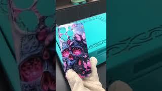 Edgy Elegance: Pink Skull-Themed Heat Transfer Machine for Custom Phone Cases