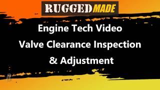 Engine Valve Clearance Inspect and Adjust Raven R420