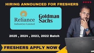 Goldman Sachs Off Campus Hiring 2025 | Freshers Must Apply | 2022-2025 Batch Apply Now