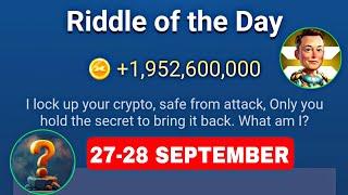 Riddle Of The Day X Empire 27 September | X Empire Riddle Of The Day | Riddle Of The Day Musk Empire