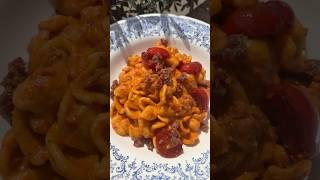 Orecchiette alla Positanese Sausage, Tomato and Burrata Pasta #italianrecipe #italianpasta #positano