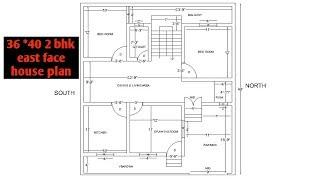 36x40 east facing house plan | 2 bhk east facing house plan with parking