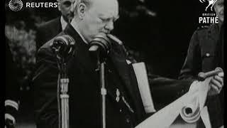 Winston Churchill presented with Canadian Victory Loan Torch (1941)