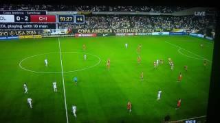 Columbia Fan on Field. Copa America; CHI VS COL