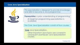 1. Overview of the Core Java Specialization