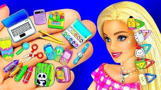 16 DIY MINIATURE PAPER SCHOOL SUPPLIES for BARBIE DOLL + PDF TEMPLATE