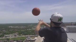 Dude Perfect Breaks World Record for Tallest Basketball Shot from Roof Of Building