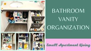 How to Organize a Bathroom Vanity | Small Apartment Living | Oh So Pom