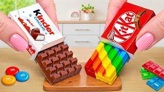 Satisfying Rainbow Cake Recipe Using KitKat and Kinder Chocolate