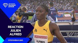 "I had a mental block in practice" - Julien Alfred on 100m win in Stockholm - Wanda Diamond League