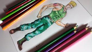 Desenhando Guile Street fighter