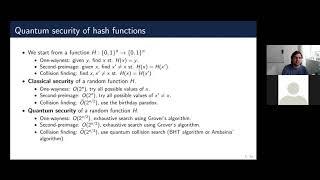 Post-quantum cryptography and q. algorithms for the Shortest Vector Problem [QCT20/21, Seminar #08]